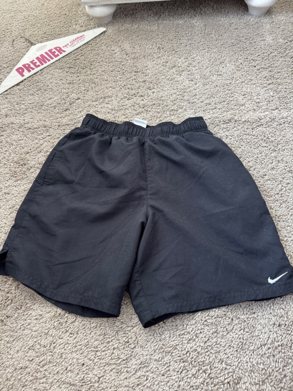 Nike Black Shorts with White Swoosh Accent